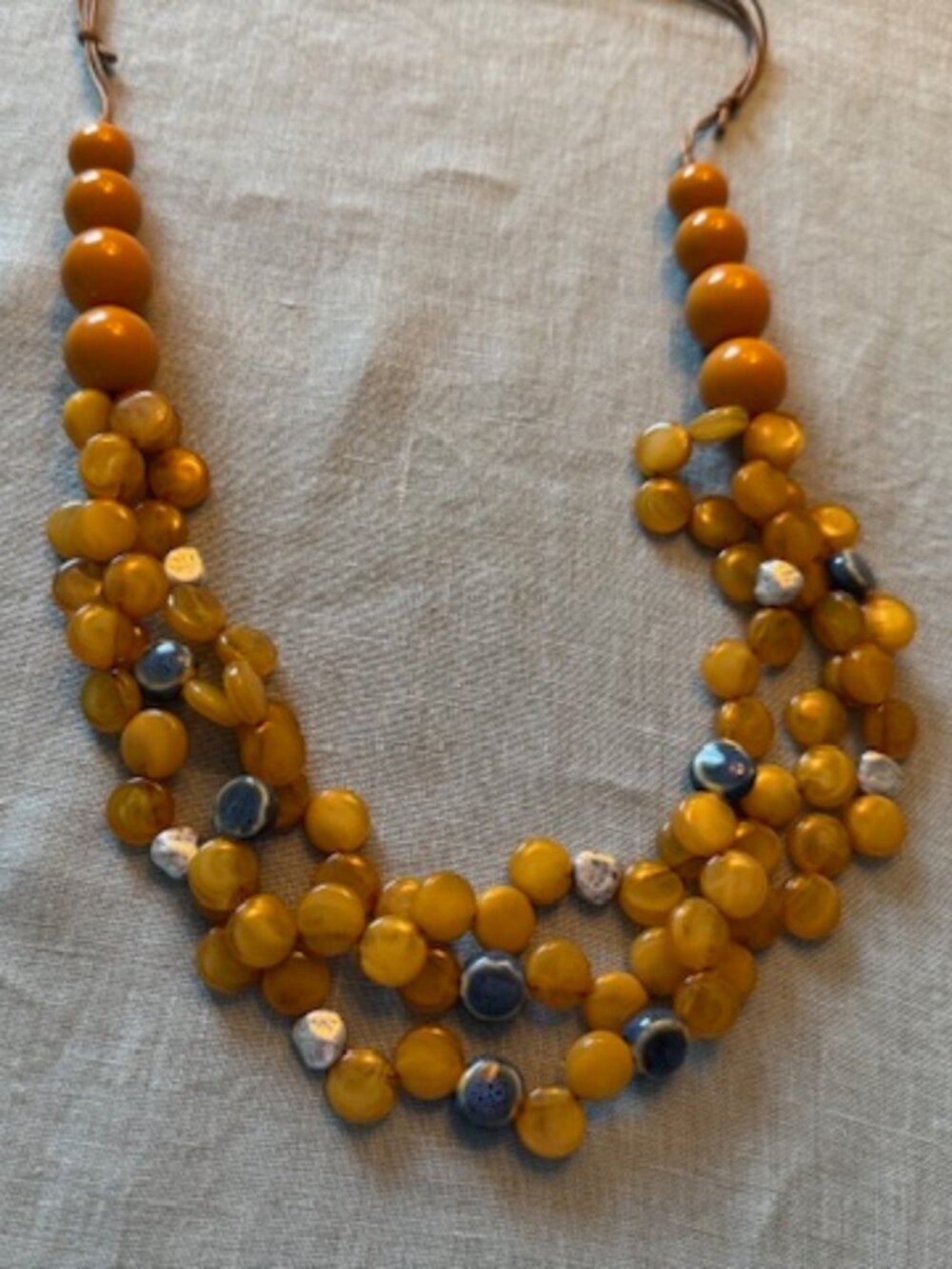 GOLD AND DENIM FASHION NECKLACE